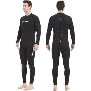 Lemorecn Wetsuits Jumpsuit Neoprene 3/2mm Full Body Suit for Men's Size LT 32"